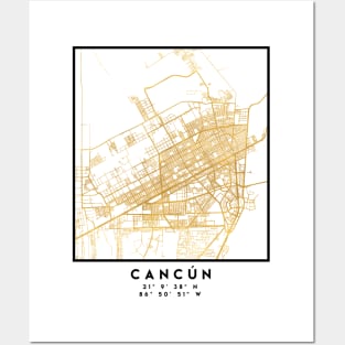 CANCUN MEXICO CITY STREET MAP ART Posters and Art